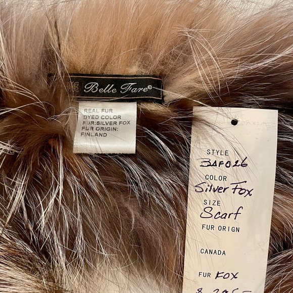 Belle Fare Natural Silver FOX Scarf - GORGEOUS - NWT - - Picture 3 of 4